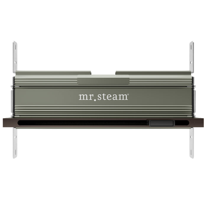 Mr. Steam XDream Max Linear Steam Shower Control Package with iSteamX Control and Linear SteamHead in White Satin Brass