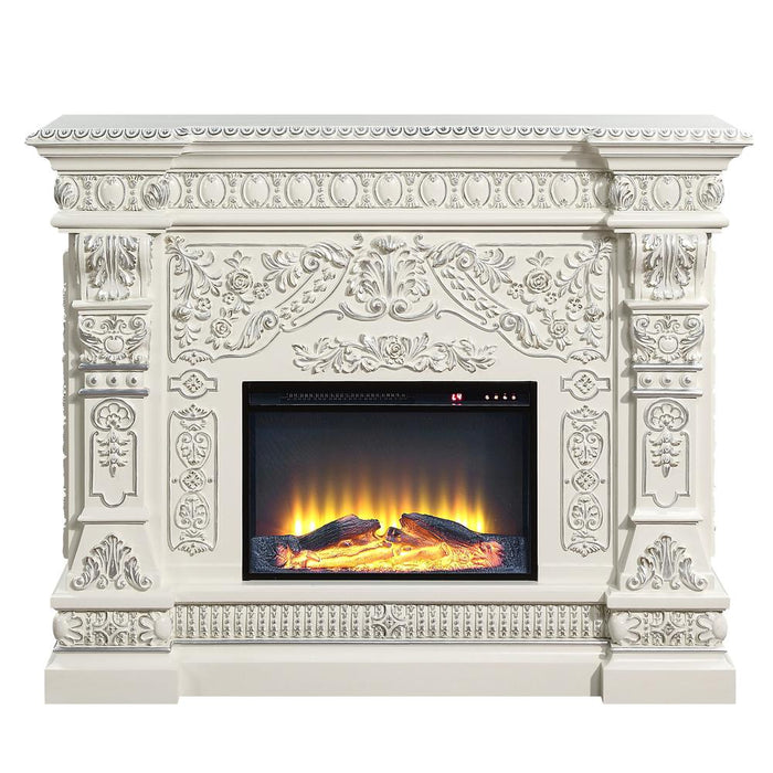 Vanaheim Fireplace, Antique White Finish