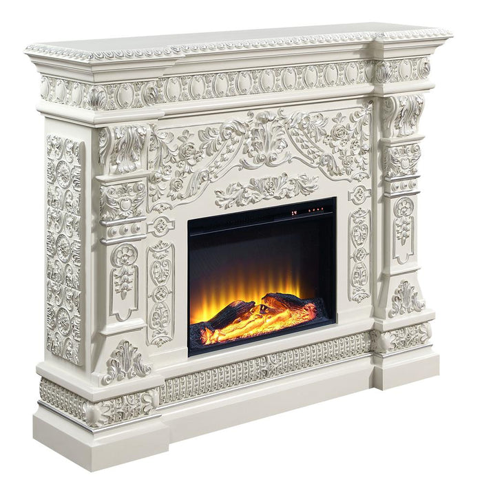 Vanaheim Fireplace, Antique White Finish