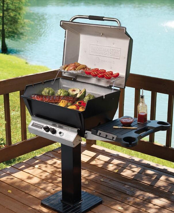 Broilmaster Deluxe Series Post Mount Natural Gas Grill with 2 Standard Burners in Black