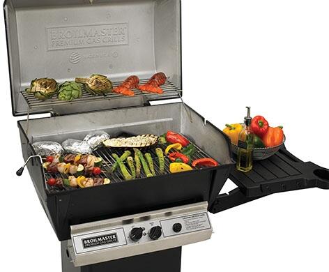 Broilmaster Deluxe Series Post Mount Natural Gas Grill with 2 Standard Burners in Black