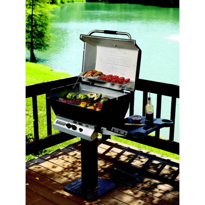 Broilmaster Deluxe Series 24-Inch Post Mount Natural Gas Grill with 2 Standard Burnersin Black