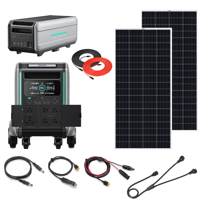 Zendure SuperBase V6400 3,600W Power Station Kit With Battery & 2/4/6/8 Solar Panels