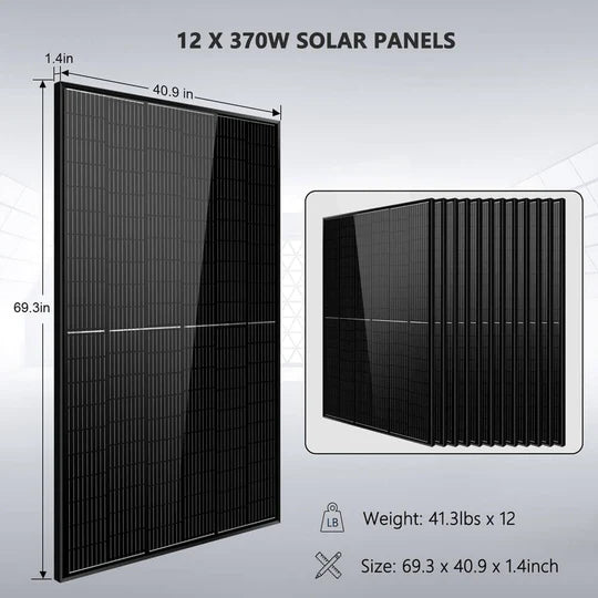 Sungold Power Solar Kit 13000W With 4 Bateries & 12 Solar Panels