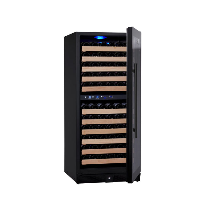 Kings Bottle 100 Bottle Upright Dual Zone Wine Fridge For Home - Left Hand Hinge