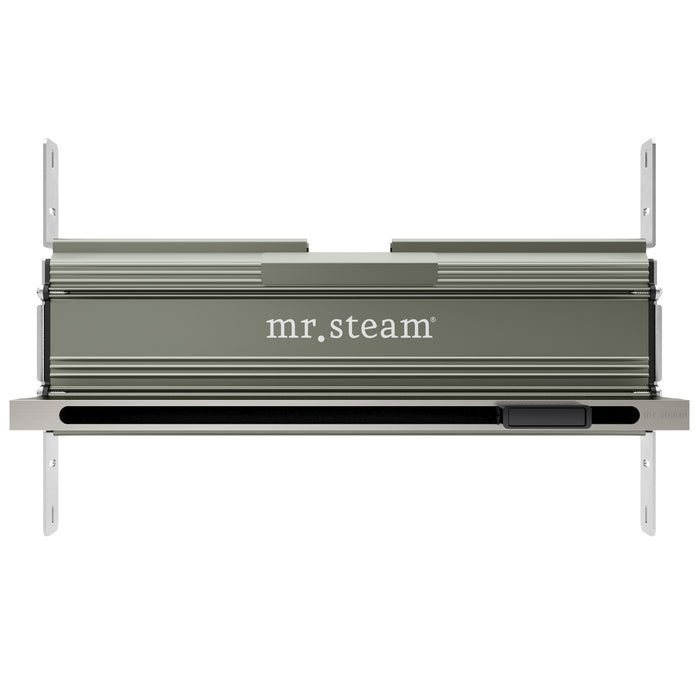 Mr. Steam XDream Steam Shower Control Package with iSteamX Control and Aroma Glass SteamHead in White Satin Brass