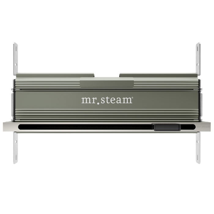 Mr. Steam XDream Max Linear Steam Shower Control Package with iSteamX Control and Linear SteamHead in White Matte Black