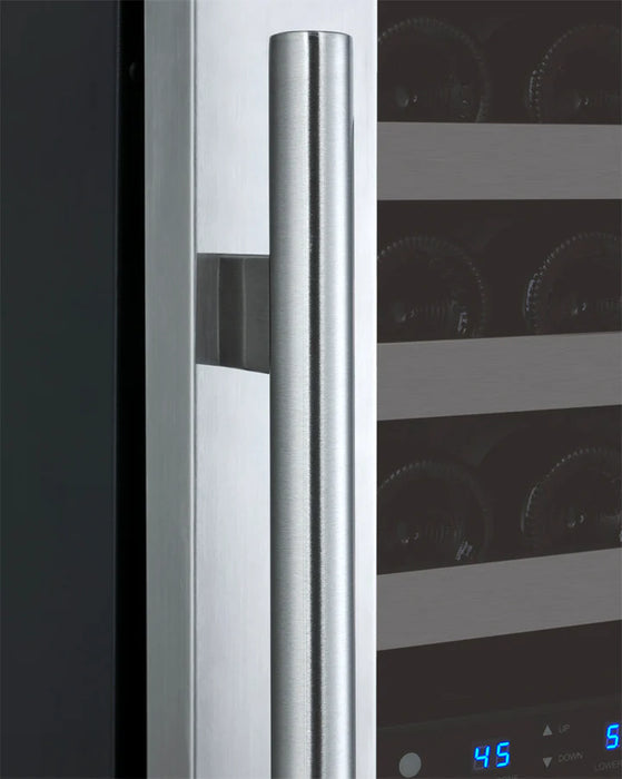 24" Wide FlexCount II Tru-Vino 121 Bottle Dual Zone Stainless Steel Left Hinge Wine Refrigerator