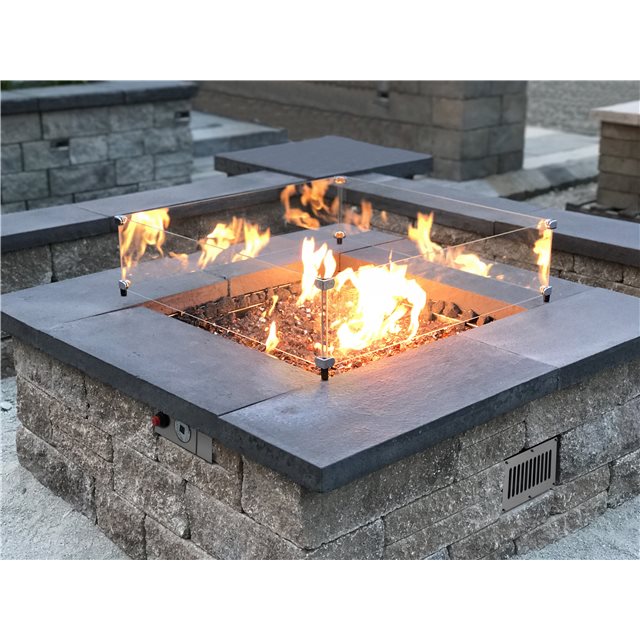 TrueFlame 26" Pro Series Square Drop-In Pan Propane Fire Pit Burner Kit w/ TPSI Ignition System