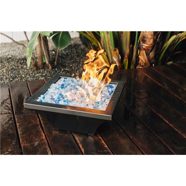 TrueFlame 24" Bronze Oil Rubbed Lume Series Square High Rise Natural Gas Fire Bowl