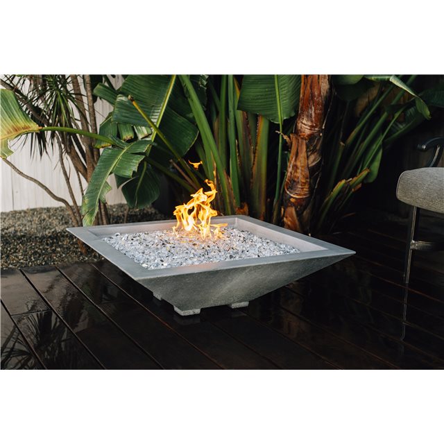 TrueFlame 24" Stainless Steel Lume Series Square High Rise Propane Fire Bowl