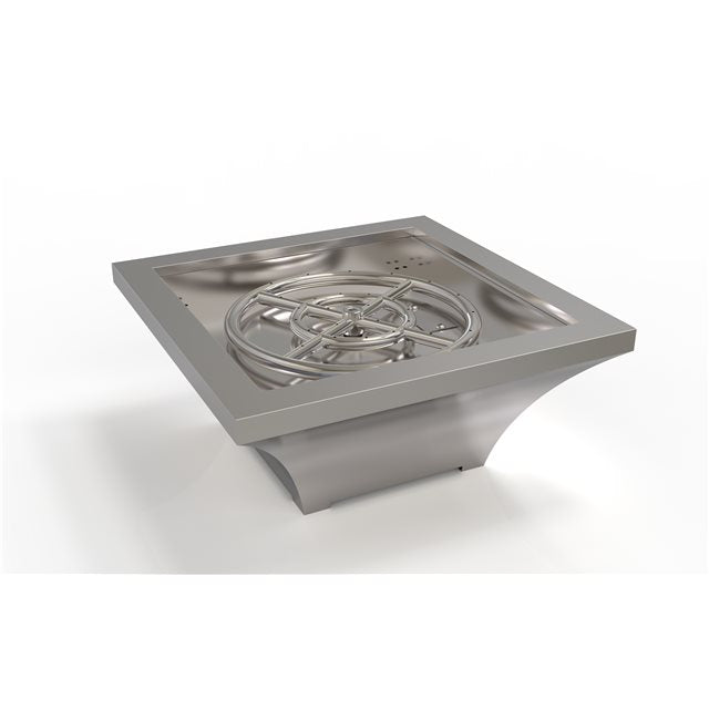 TrueFlame 24" Stainless Steel Lume Series Square High Rise Propane Fire Bowl