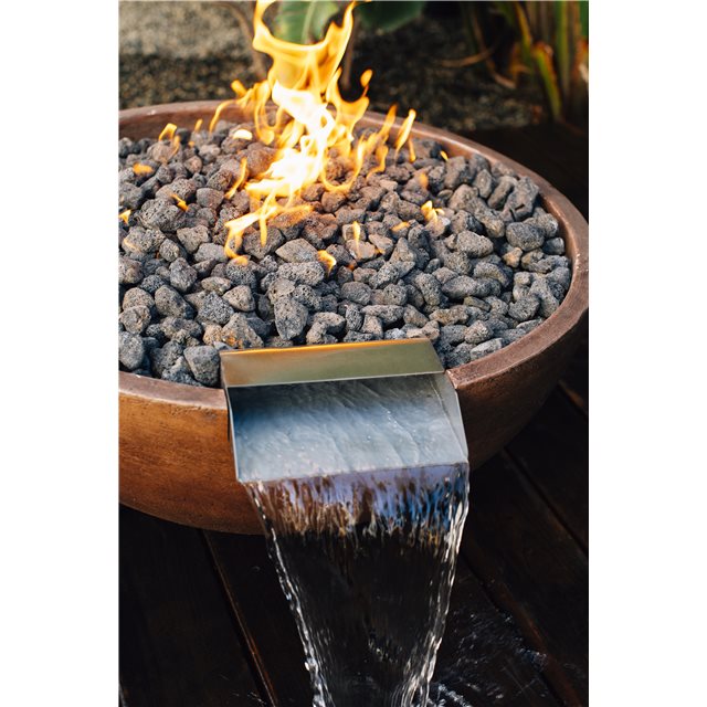 TrueFlame 30" Sand Adobe Series Glass Fiber Reinforced Concrete Gas Fire & Water Bowl