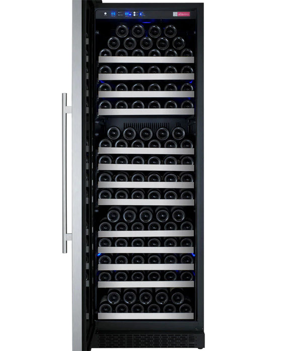 24" Wide FlexCount II Tru-Vino 177 Bottle Single Zone Stainless Steel Left Hinge Wine Refrigerator