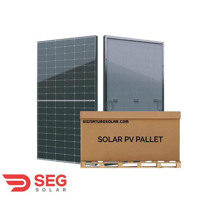 SEG Solar 14.6kW Pallet 405W Bifacial Solar Panel (Black) Up to 526W with Bifacial Gain PERC SIV Series SEG-405-BMD-HV Full Pallet (36 Solar Panels) 14.6kW