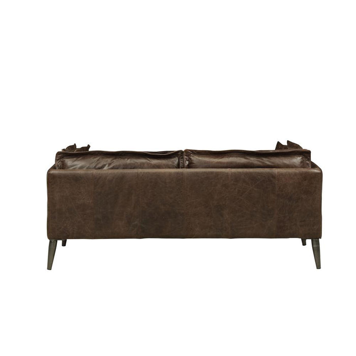 Porchester Loveseat, Distress Chocolate Top Grain Leather