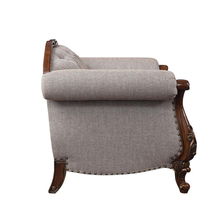 Chair w/1 Pillow, Fabric & Cherry 55367