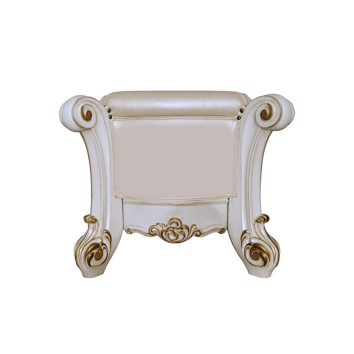 Vendome Wooden Upholstered Tufted Bench in Antique Pearl