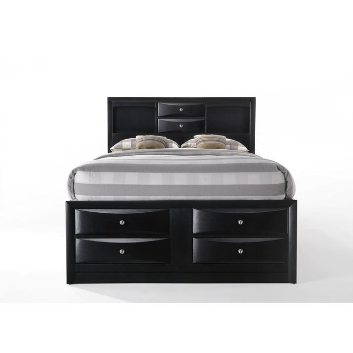 Ireland Queen Bed w/Storage, Black (1Set/4Ctn)