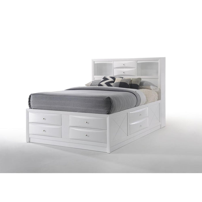 Ireland Queen Bed w/Storage, White (1Set/4Ctn)