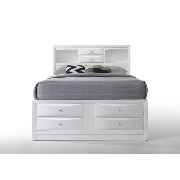 Ireland Queen Bed w/Storage, White (1Set/4Ctn)