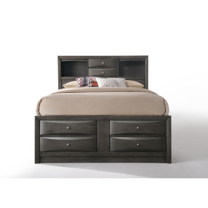 Ireland Queen Bed w/Storage, Gray Oak (1Set/4Ctn)