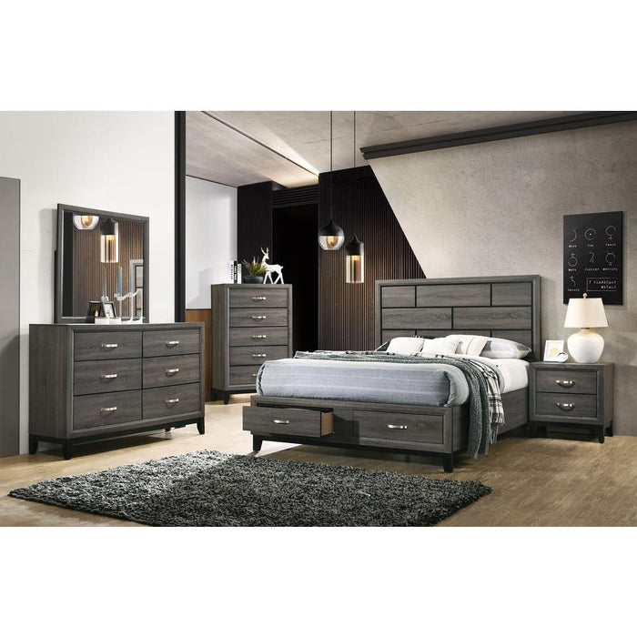 Eastern King Bed (Storage), Weathered Gray