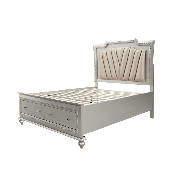 Queen Bed, PU & Champagne