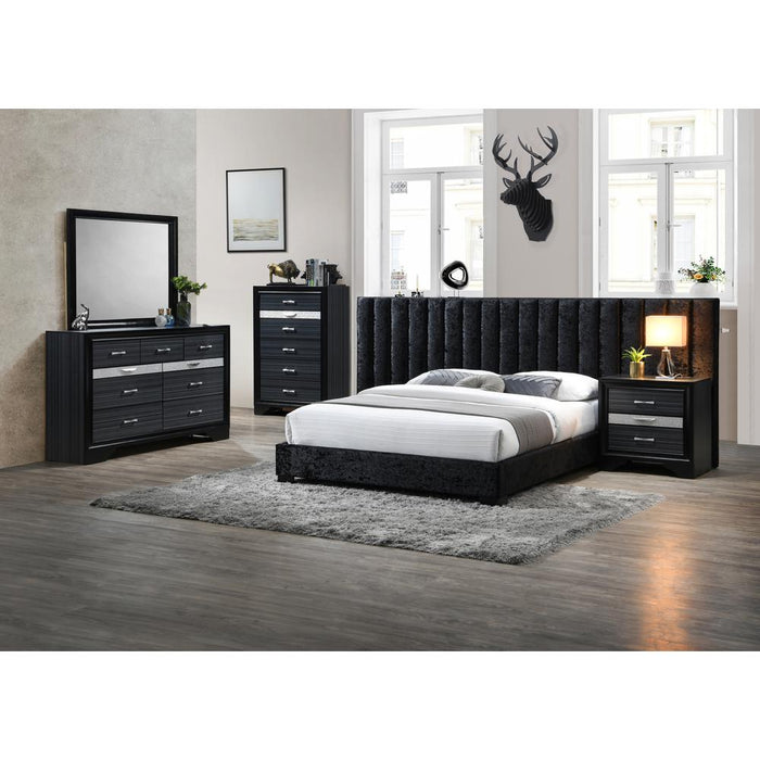 ACME Rivas Queen Bed, Black Fabric