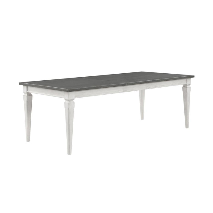 Katia Dining Table, Gray & Weathered White Finish