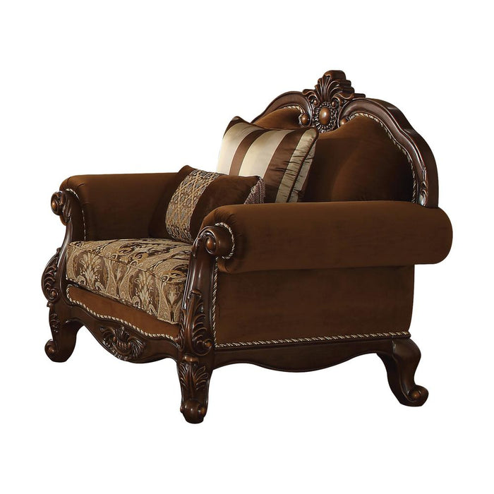 Jardena Chair w/2 Pillows, Fabric & Cherry Oak  (50657)