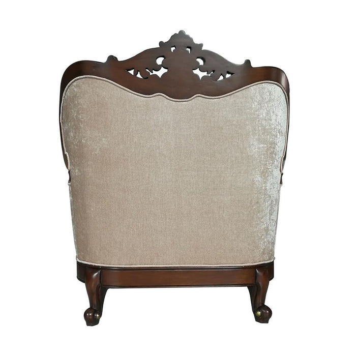 Devayne Chair w/2 Pillows, Fabric & Dark Walnut  (50687)