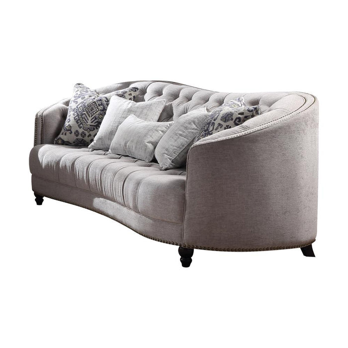 Sofa (w/5 Pillows), Light Gray Fabric 52060