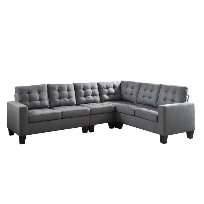 Earsom Sectional Sofa, Gray Linen (1Set/2Ctn)