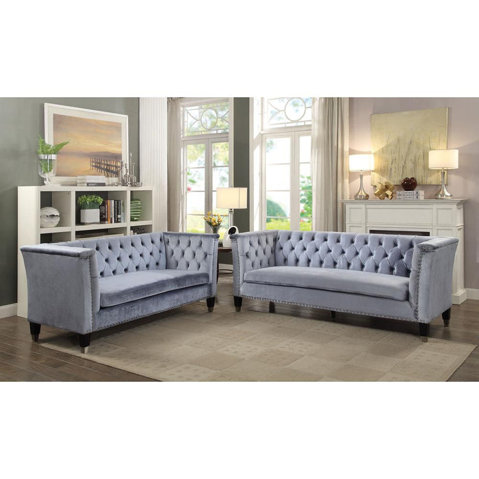 Honor Sofa, Blue-Gray Velvet (52785)