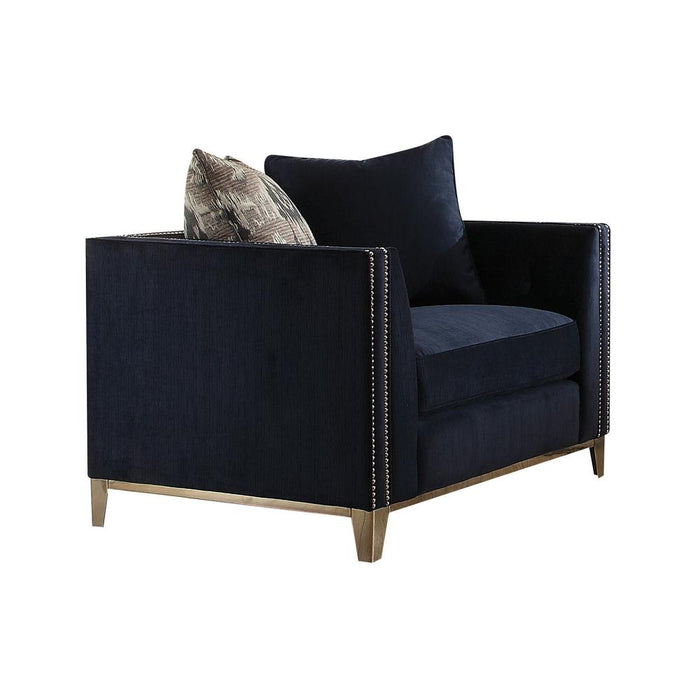 Chair (w/2 Pillows), Blue Fabric 52832