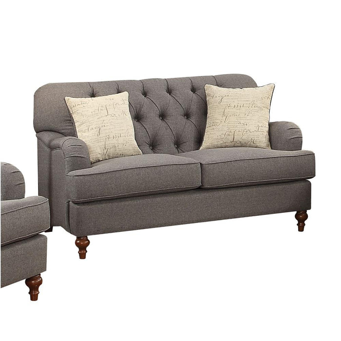 Loveseat (w/2 Pillows), Dark Gray Fabric 53691