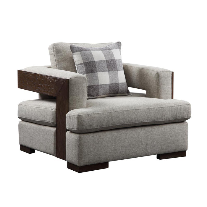 Chair (w/1 Pillow), Fabric & Walnut 54852