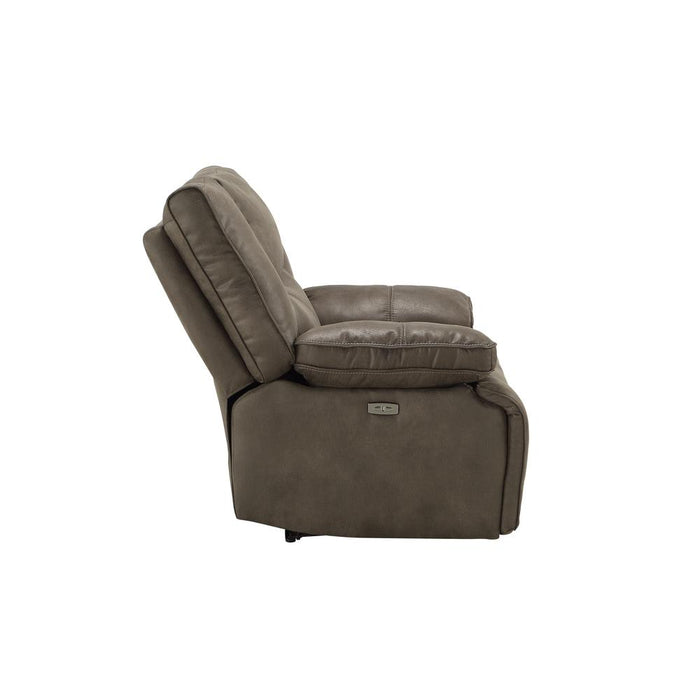 Loveseat (Power Motion), Gray Leather-Aire 54896