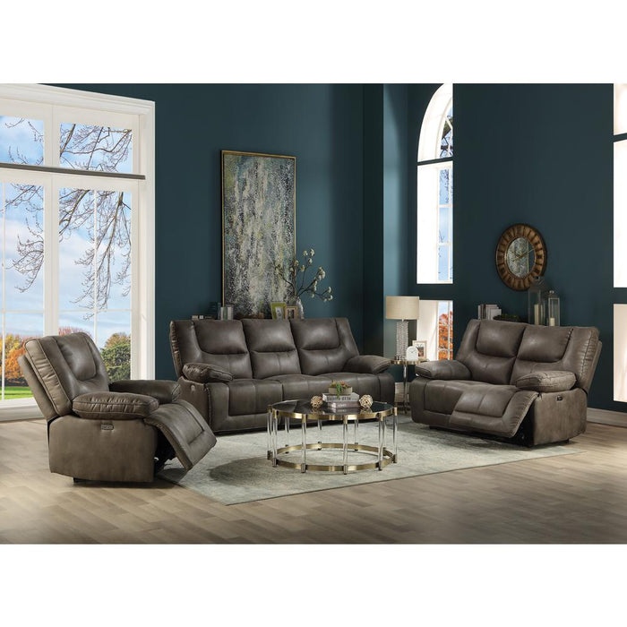 Sofa (Power Motion), Gray Leather-Aire 54895