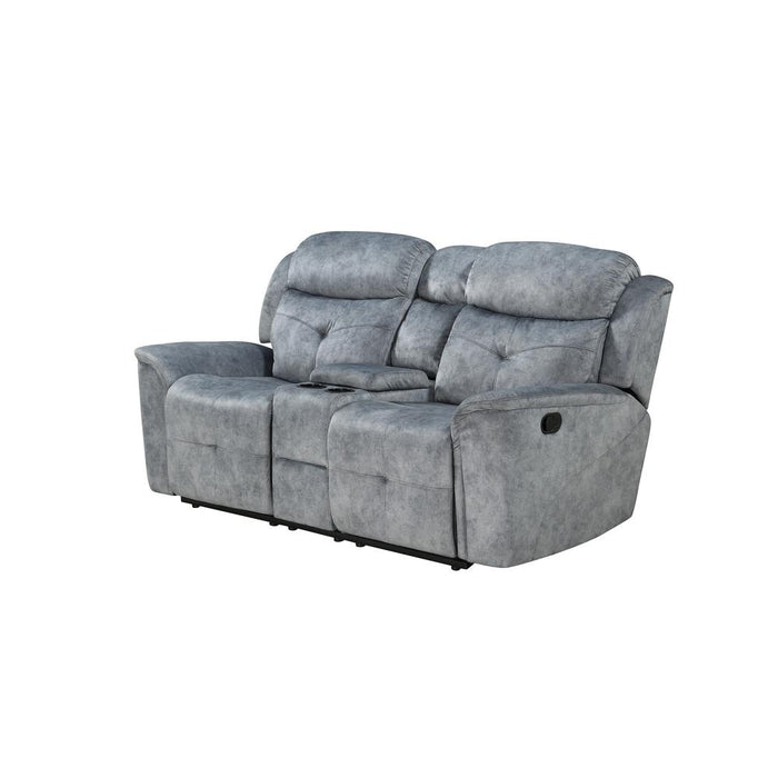 Loveseat w/Console (Motion), Silver Gray Fabric 55031