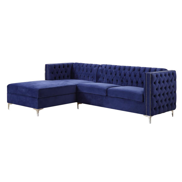 Sullivan Sectional Sofa, Navy Blue Velvet (55490)