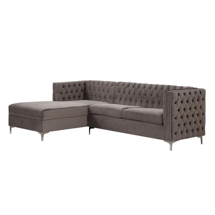 Sullivan Sectional Sofa, Gray Velvet (55495)