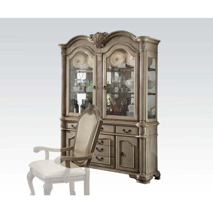 Chateau de Ville Antique White Hutch & Buffet