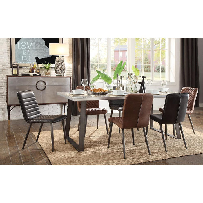 Kaylia Dining Table, Aluminum & Gunmetal