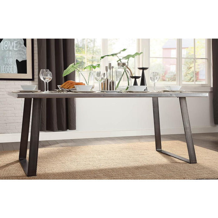 Kaylia Dining Table, Aluminum & Gunmetal