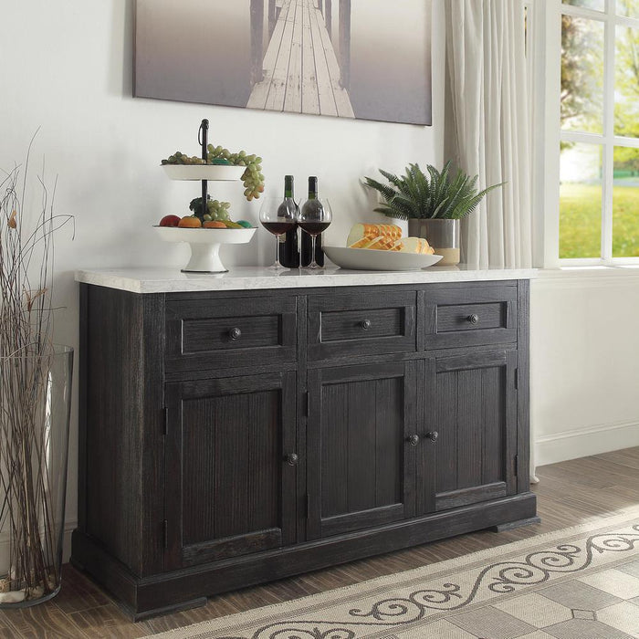 Nolan Server, White Marble & Salvage Dark Oak (72847)