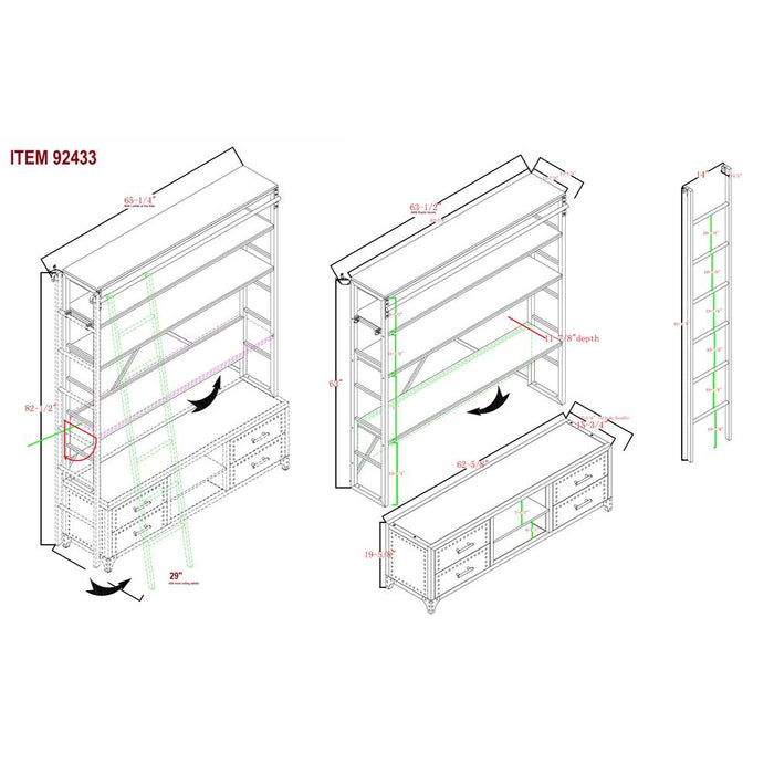 Actaki Bookshelf, Sandy Gray (1Set/3Ctn)