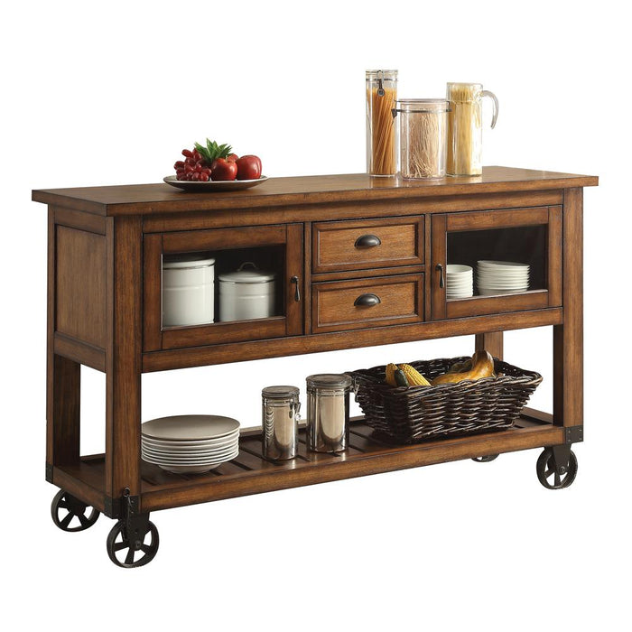 Kadri Kitchen Cart, Distressed Chestnut