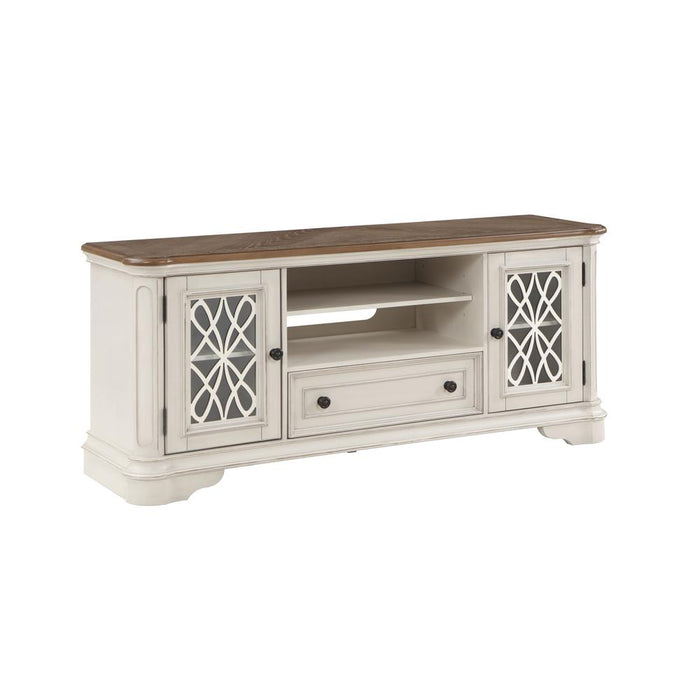 Florian 1-drawer Wooden TV Stand in Oak and Antique White